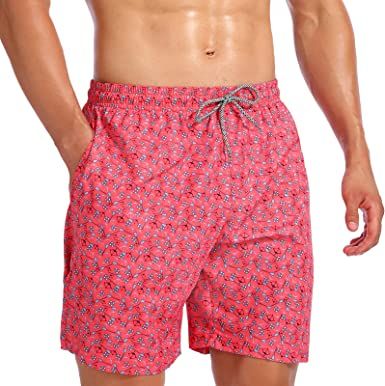 Photo 1 of Biwisy Mens Swim Trunks Quick Dry Beach Shorts Mesh Lining Swimwear Bathing Suits with Pockets - M
