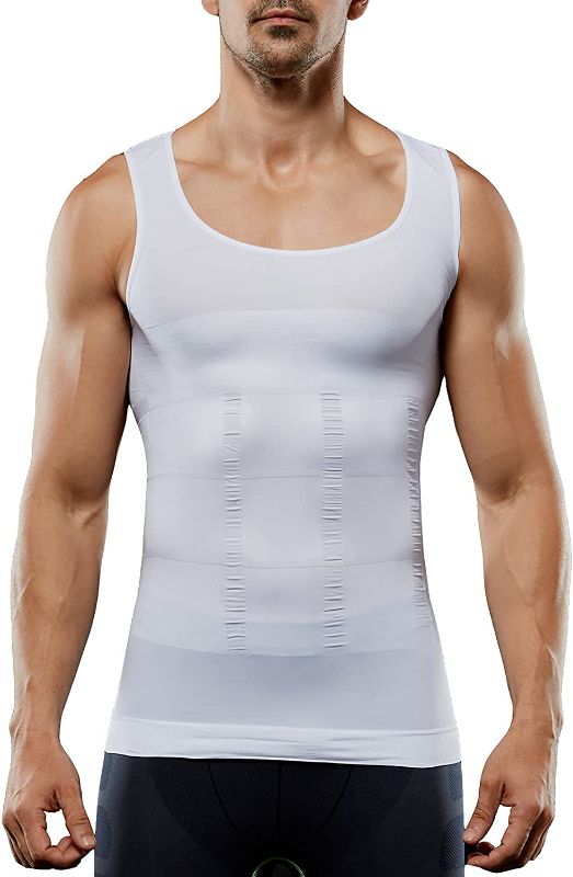 Photo 1 of Men's Compression Shirt Sleeveless Slimming Vest Tummy Tank Top Body Shaper Abs Abdomen Shaperwear Seamless xxl
