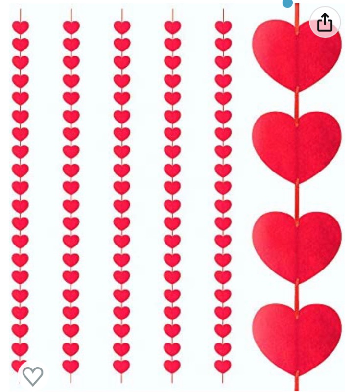 Photo 1 of 120 Valentines Day Decorations for Home Decor – Pre-Assembled Red Hearts Felt Garlands Hanging Decoration for Valentine's Day Wedding Anniversary Happy Engagement Party Birthday Window Kissing Prop