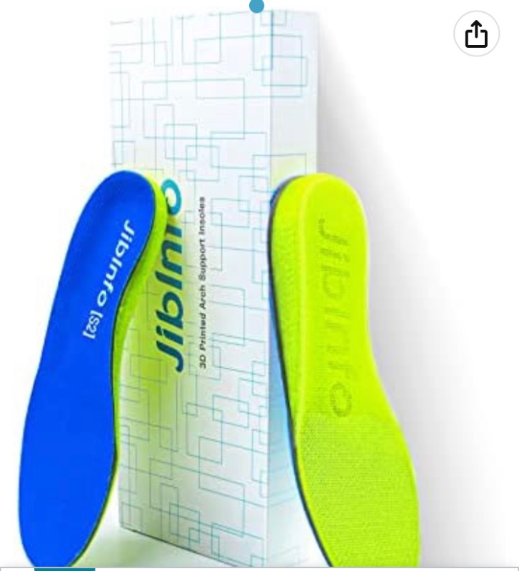 Photo 1 of 3D Printed Arch Support Insoles 3D Printed Insoles Support Pain Relief Orthotics, Designed for Men and Women with Technology to Distribute Weight and Absorb Shock with Every Step 9.25in