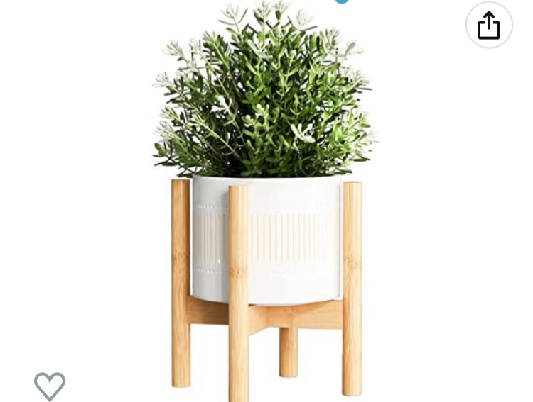 Photo 1 of Plant Stand Flower Pot Holder - BAMFOX Indoor Bamboo Mid Century Modern Plant Holder Display Rack for House Plants, Home Decor (Pot Not Included)