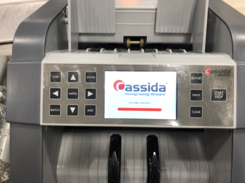 Photo 3 of Cassida 8800R USA Premium Bank-Grade Mixed Denomination Money Counter Machine, Advanced Counterfeit Detection, Multi-Currency, 3-Year Warranty, Includes External Display, Printing Enabled
