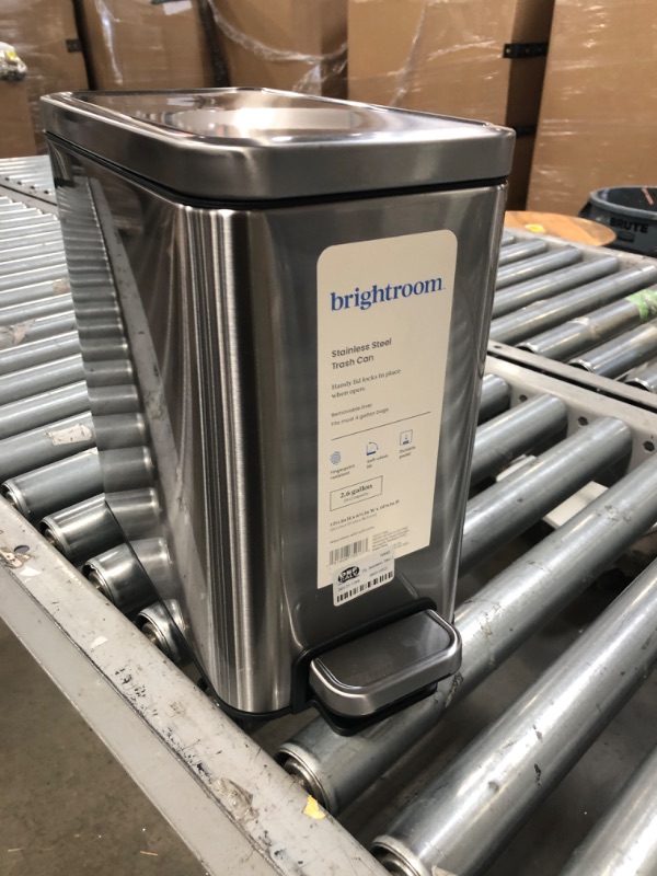 Photo 2 of 10L Stainless Slim Step Trash Can - Brightroom