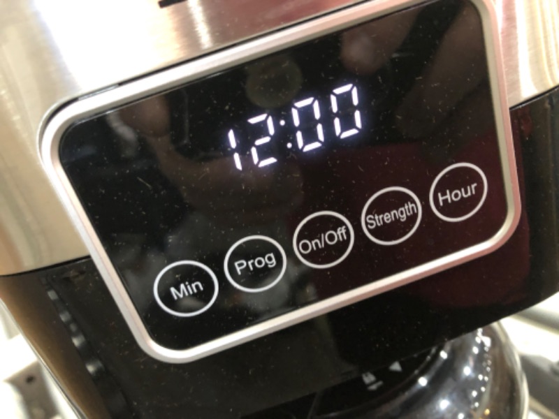 Photo 3 of 10-Cup Coffee Maker: Drip Coffee Maker with Programmable Timer, Brew Strength Control, Coffee Pot, Permanent Filter, Smart Anti-Drip System, Automatic Stainless Steel Coffee Machine,Black…
