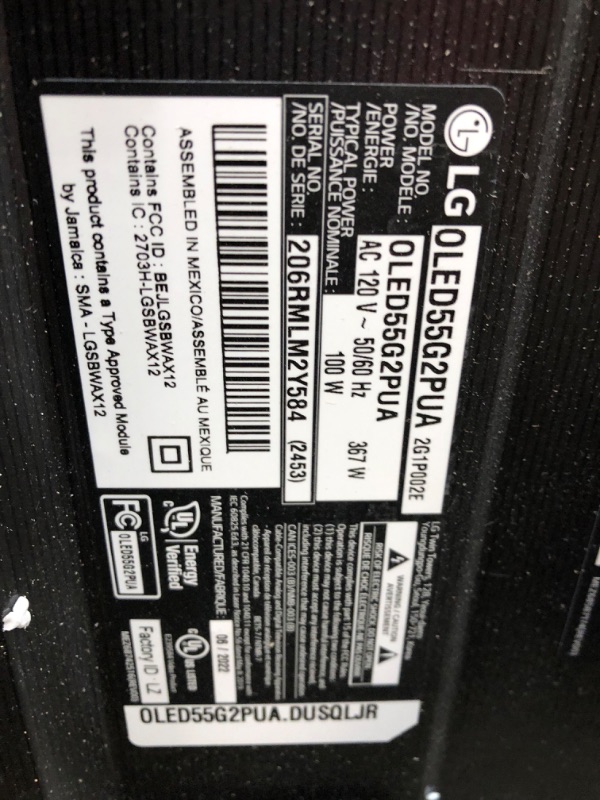 Photo 3 of **DAMAGE SEE NOTES**LG 55-Inch Class OLED evo Gallery Edition G2 Series Alexa Built-in 4K Smart TV, 120Hz Refresh Rate, AI-Powered 4K, Dolby Vision IQ and Dolby Atmos, WiSA Ready, Cloud Gaming (OLED55G2PUA, 2022)
