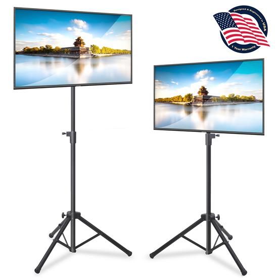 Photo 1 of 2 Pcs. Tripod TV Stand - Portable Flat Panel Television & Monitor TV Mount Stand, Height Adjustable (for TVs up to 32’’) (Pair)
