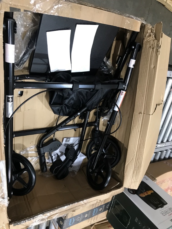 Photo 2 of ***PARTS ONLY***Medline Standard Steel Folding Rollator Walker with 8" Wheels, Black
