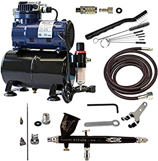 Photo 1 of (MISSING HOSE) Paasche Airbrush Double Action Gravity Feed TGX Airbrush Kit, Black