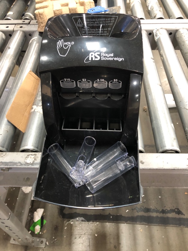 Photo 2 of (MISSING HANDLE) Royal Sovereign QS-2N Manual Coin Sorter
