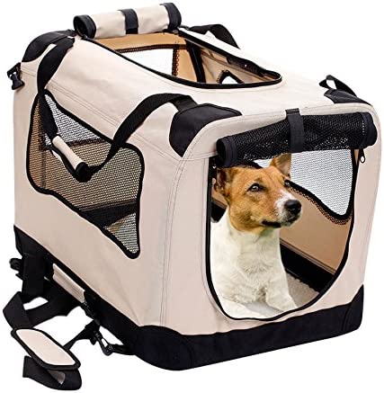 Photo 1 of 2PET Folding Soft Dog Crate for Indoor, Travel, Training for Pets up to 15 lbs Small 20 Inches Beige
