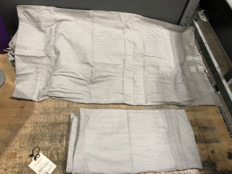 Photo 1 of 2pk Cotton Percale Microstripe Pillowcase Set /Sour Cream - Hearth & Hand™ with Magnolia SIZE KING