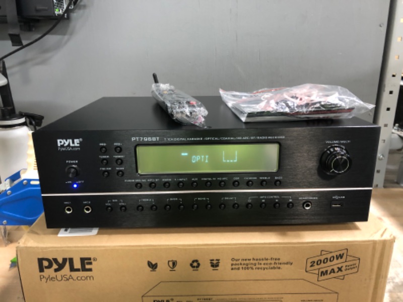 Photo 2 of Pyle 7.1-Channel Hi-Fi Bluetooth Stereo Amplifier - 2000 Watt AV Home Theater Speaker Subwoofer Surround Sound Receiver w/ Radio