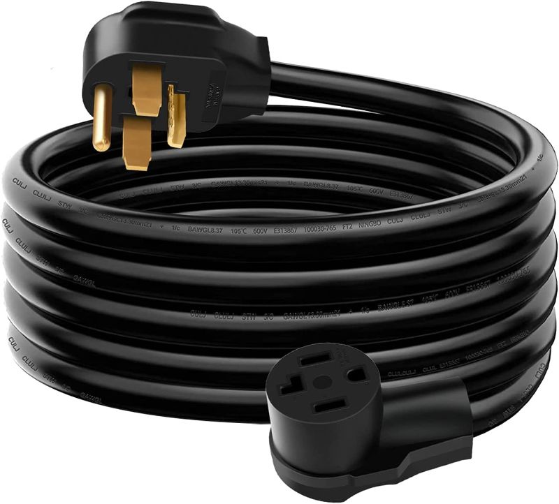 Photo 1 of 10 FT Dryer 4 Prong Extension Cord, 10 Feet N14-30P to N14-30R Extension Cable for Level 2 EV Charging, 30Amp 14-30P Male to 14-30R Female 125V/250V STW 10 Gauge (10FT, 14-30, Black)
