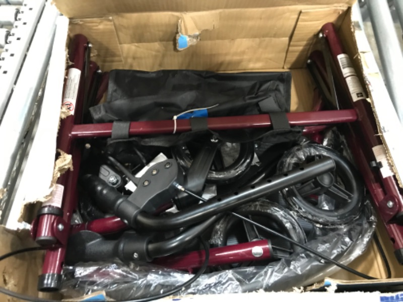 Photo 2 of ***SEE NOTES*** Medline Steel Rollator Walker Burgundy 350 lbs Capacity