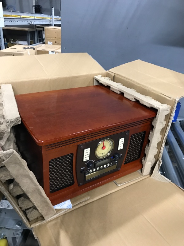 Photo 2 of (Parts Only)Victrola 8-in-1 Bluetooth Record Player & Multimedia Center, Built-in Stereo Speakers - Turntable, Wireless Music Streaming, Real Wood | Mahogany
