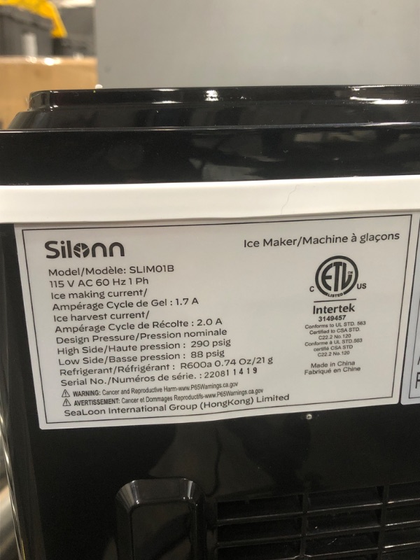 Photo 3 of (NO PITCHER) Silonn Ice Makers Countertop 9 Bullet Ice Cubes 