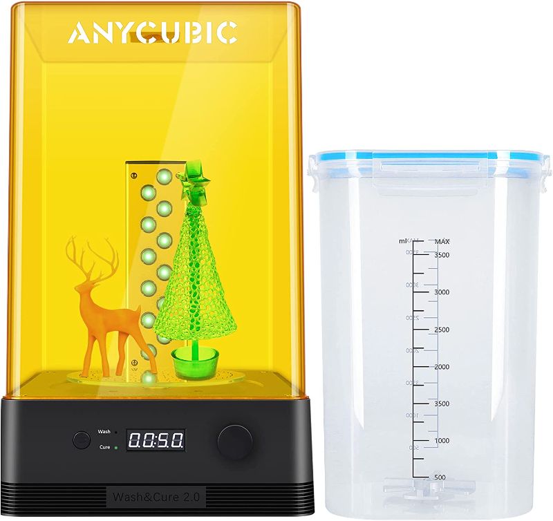 Photo 1 of ANYCUBIC Wash and Cure Station, Newest Upgraded 2 in 1 Wash and Cure 2.0 Machine for Mars Anycubic Photon S Photon Mono LCD SLA DLP 3D Printer Models UV Rotary Curing Resin Box
