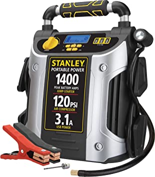 Photo 1 of STANLEY J7C09D Digital Portable Power Station Jump Starter: 1400/700 Instant Amps, 120 PSI Air Compressor, 3.1A USB Ports, Battery Clamps
