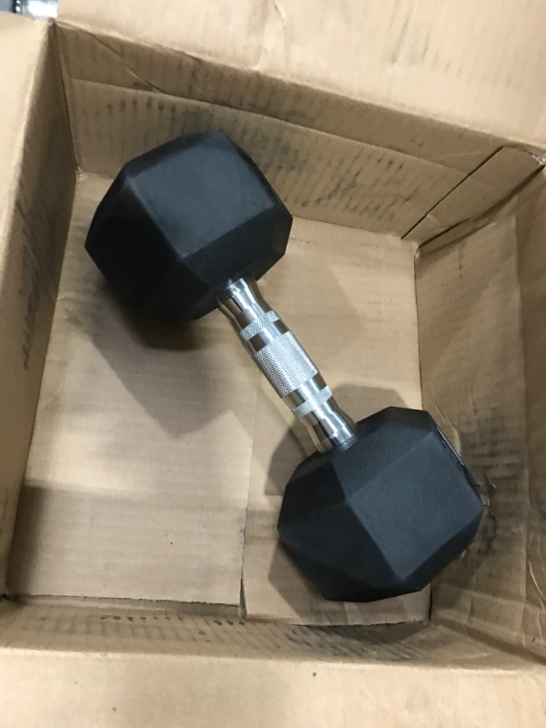 Photo 2 of Amazon Basics Rubber Encased Hex Dumbbell Hand Weight 25 Pounds Rubber Encased Hex Dumbbell