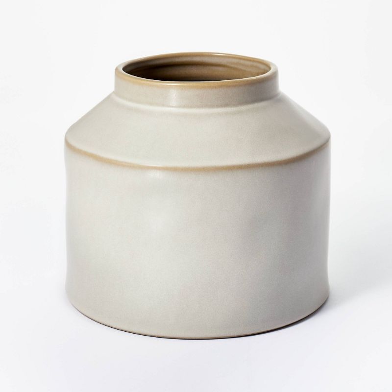 Photo 1 of 7" X 8" Carved Ceramic Vase Gray - Threshold™ Designed with Studio McGee
