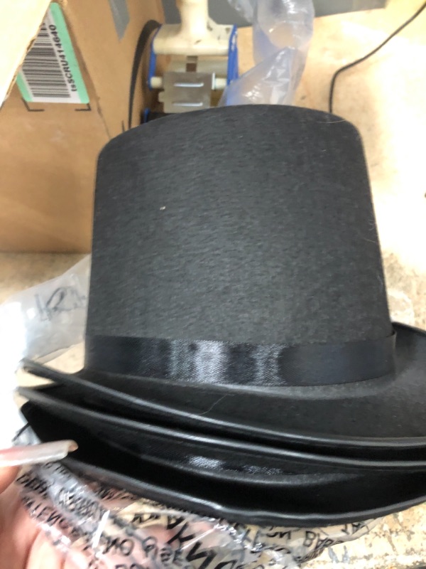 Photo 2 of 3 Pcs Black Top Hats for Halloween Cosplay Costume Dress Up Halloween Party Accessories