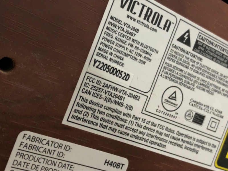 Photo 6 of TESTED FM RADIO WORKS**Victrola Nostalgic 7-in-1 Bluetooth Record Player & Multimedia Center with Built-in Speakers - 3-Speed Turntable, CD & Cassette Player, AM/FM Radio, USB | Wireless Music Streaming | Mahogany
