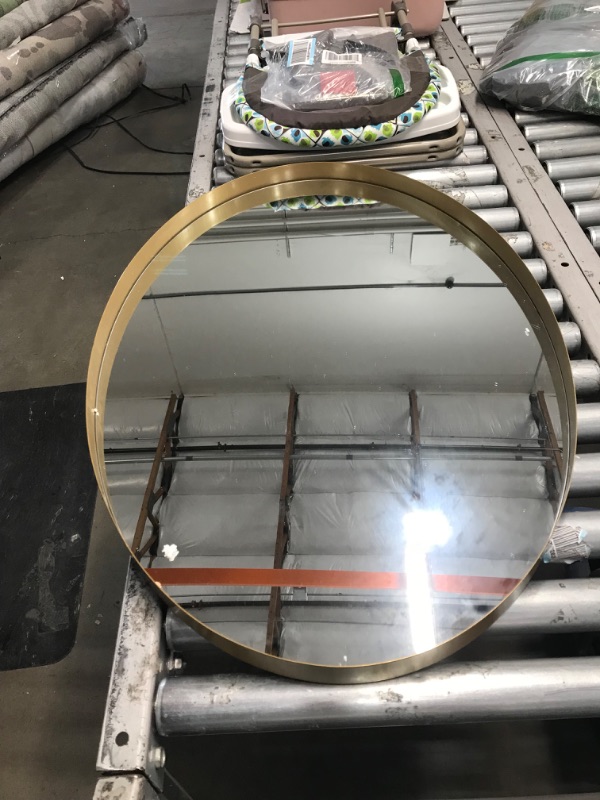 Photo 1 of  Gold Oval Wall Mirror for Bathroom, 24x36 Inch 100% Stainless Steel Mirror, Wall Mounted Mirror Hangs Vertical
**NOT PACKAGED** 