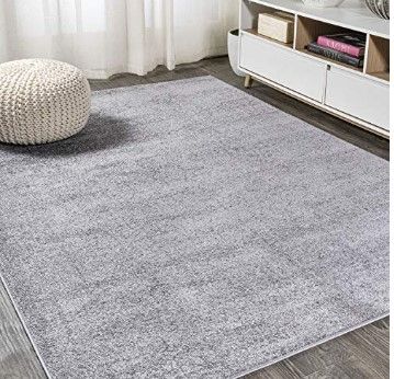 Photo 1 of 8'x10' Haze Solid Low-Pile Area Rug, Gray - JONATHAN Y
