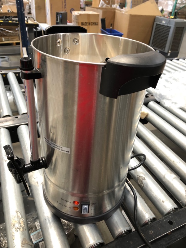 Photo 6 of **used**
SYBO 2022 UPGRADE SR-CP-50C Commercial Grade Stainless Steel Percolate Coffee Maker Hot Water Urn for Catering, 50-Cup 8 L, Metallic
