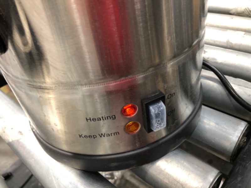 Photo 2 of **used**
SYBO 2022 UPGRADE SR-CP-50C Commercial Grade Stainless Steel Percolate Coffee Maker Hot Water Urn for Catering, 50-Cup 8 L, Metallic
