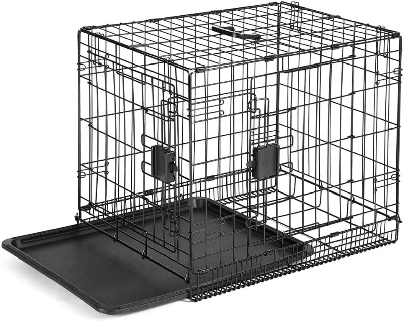 Photo 1 of **used-rusty**
24' inch Amazon Basics Foldable Metal Wire Dog Crate with Tray, Single or Double Door Styles-24"L x 18"W x 20"H

