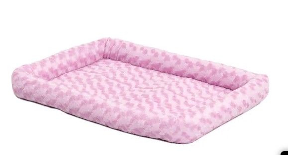 Photo 1 of  Quiet Time Bolster Pink Dog Bed, 22" L X 13" W
