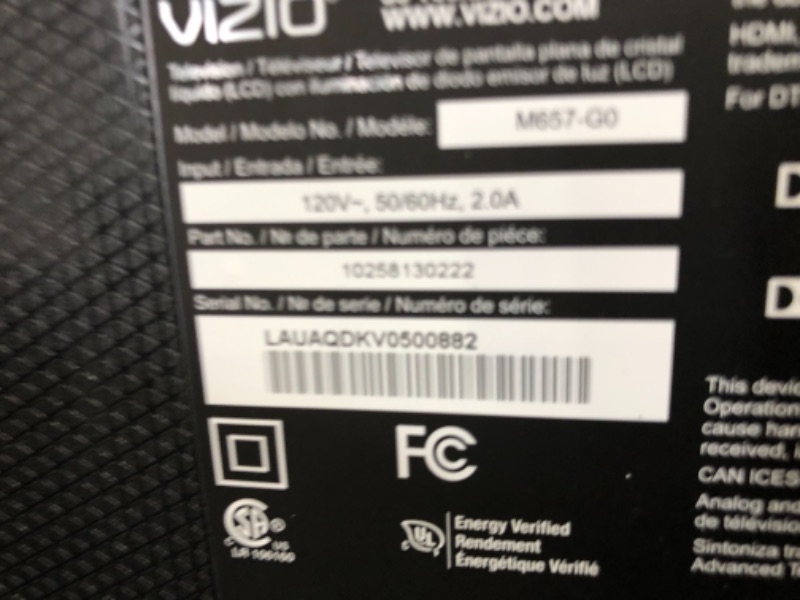 Photo 2 of Vizio - M657-G0 - VIZIO M M657-G0 64.5 Smart LED-LCD TV - 4K UHDTV - Black - Quantum Dot LED Backlight - Google Assistant, Alexa Supported
