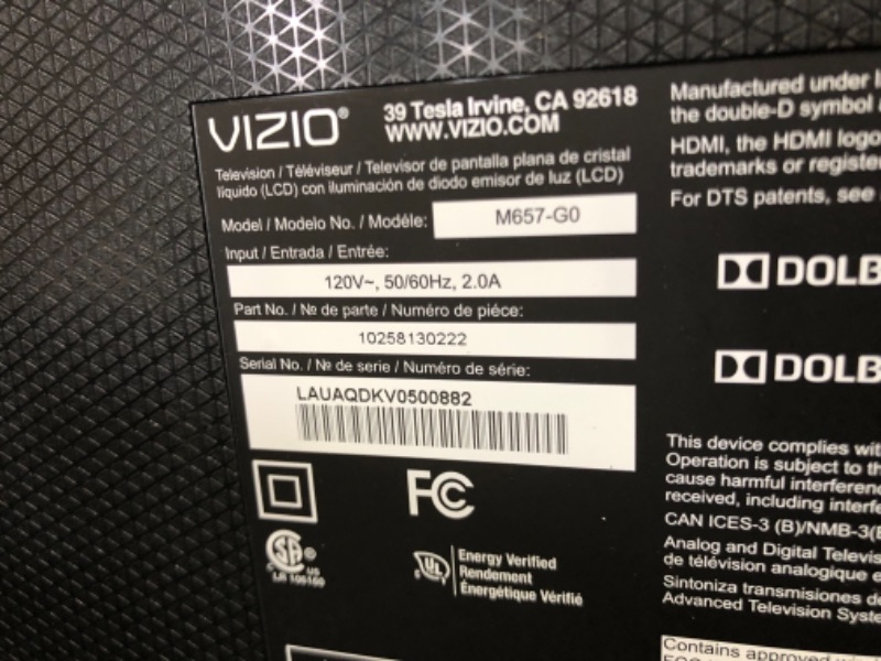 Photo 6 of Vizio - M657-G0 - VIZIO M M657-G0 64.5 Smart LED-LCD TV - 4K UHDTV - Black - Quantum Dot LED Backlight - Google Assistant, Alexa Supported
