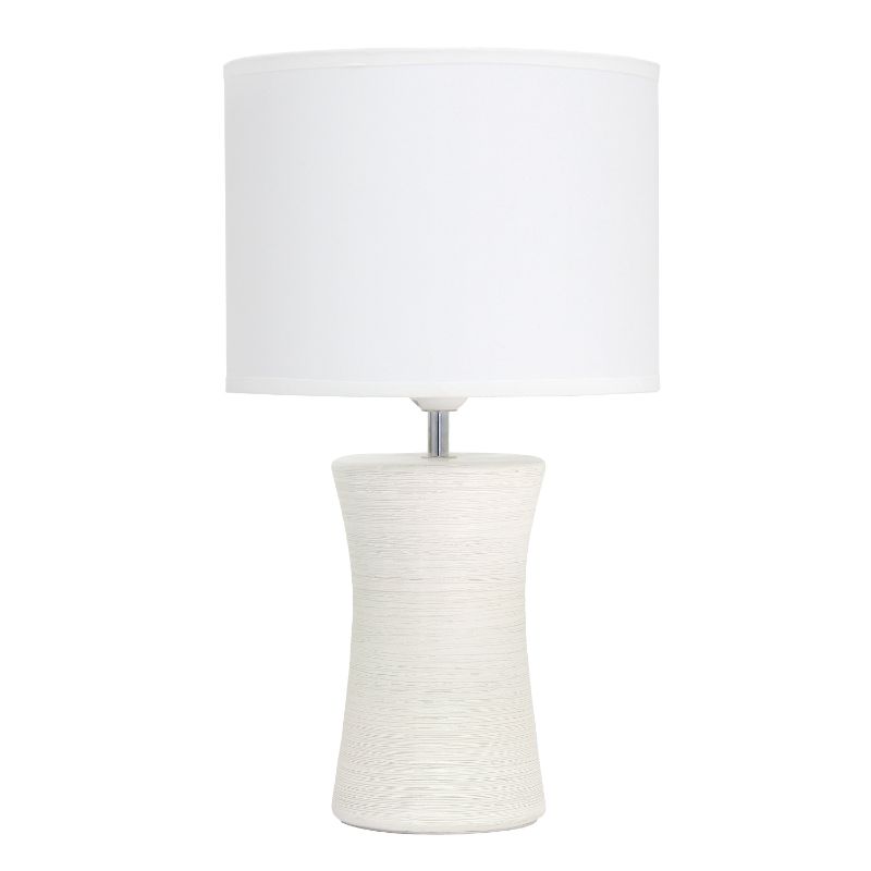 Photo 1 of **READ COMMENTS**
Simple Designs Ceramic Hourglass Table Lamp, 16-1/2"H, White Shade/Off-White Base
