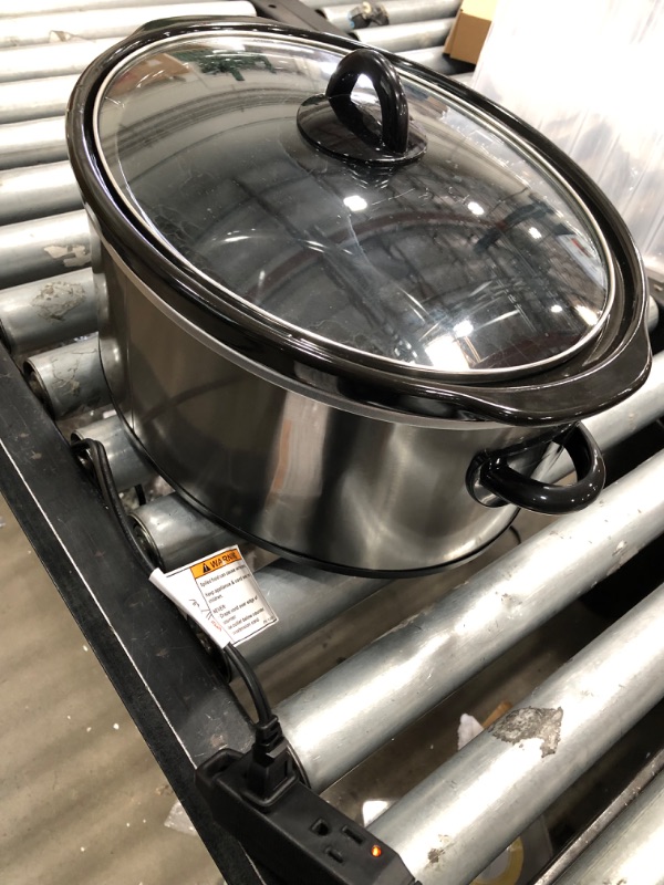 Photo 3 of **NOT FONCTIONAL-PARTS ONLY**
crock-pot 7-quart oval manual slow cooker stainless steel (scv700-s-br)