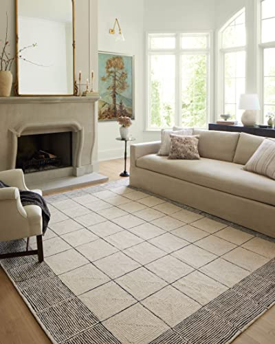 Photo 1 of **READ COMMENTS**
Chris Loves Julia X Loloi Francis Collection FRA-02 Cream / Black, Contemporary 5'-0" X 7'-6" Area Rug
