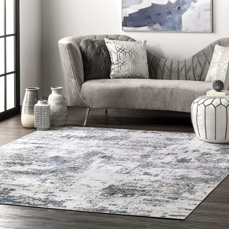 Photo 1 of **READ COMMENTS**
 Dali Machine Washable Modern Abstract Area Rug, 6', Grey
