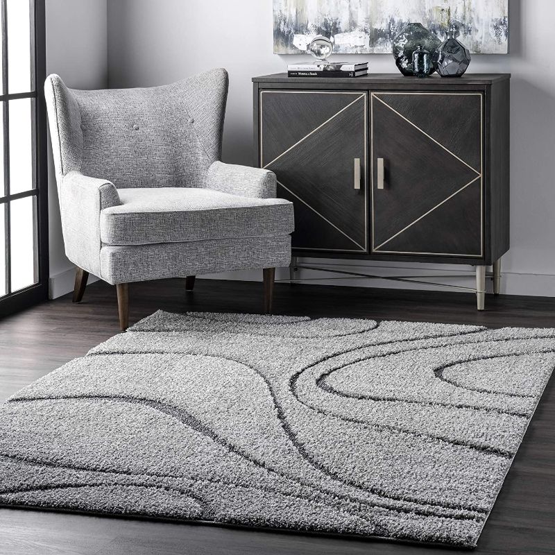 Photo 1 of **READ COMMENTS**
 Carolyn Cozy Soft & Plush Shag Area Rug, 6 ft 7 in x 9 ft, Dark Grey

