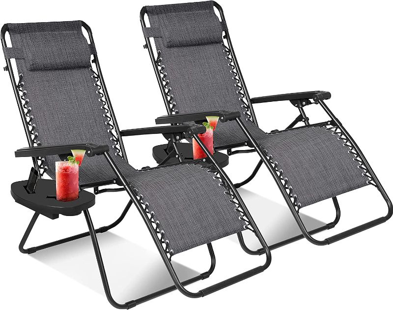 Photo 1 of **READ COMMENTS**
KEPLIN Zero Gravity Chairs Set of 2 with Canopy-44"D x 26.5"W x 44"H
