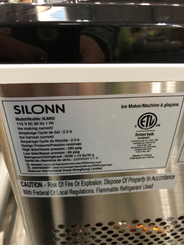 Photo 5 of Silonn Countertop Ice Cube Ice Makers, 45lbs per Day, Auto Self-Cleaning, 24 Pcs Ice Cubes in 13 Min, 2 Ways to Add Water, Compact Ice Machine for Hom
