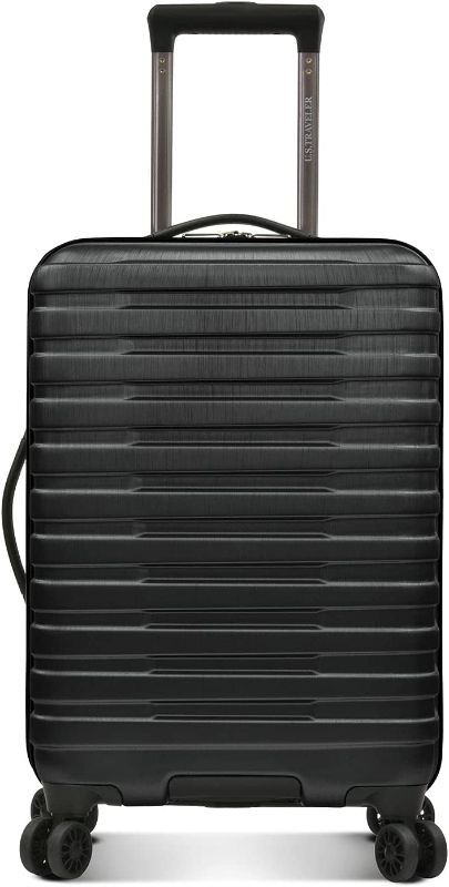 Photo 1 of U.S. Traveler Boren Polycarbonate Hardside Rugged Travel Suitcase Luggage with 8 Spinner Wheels, Aluminum Handle, Black, Carry-on 28-Inch, USB Port
