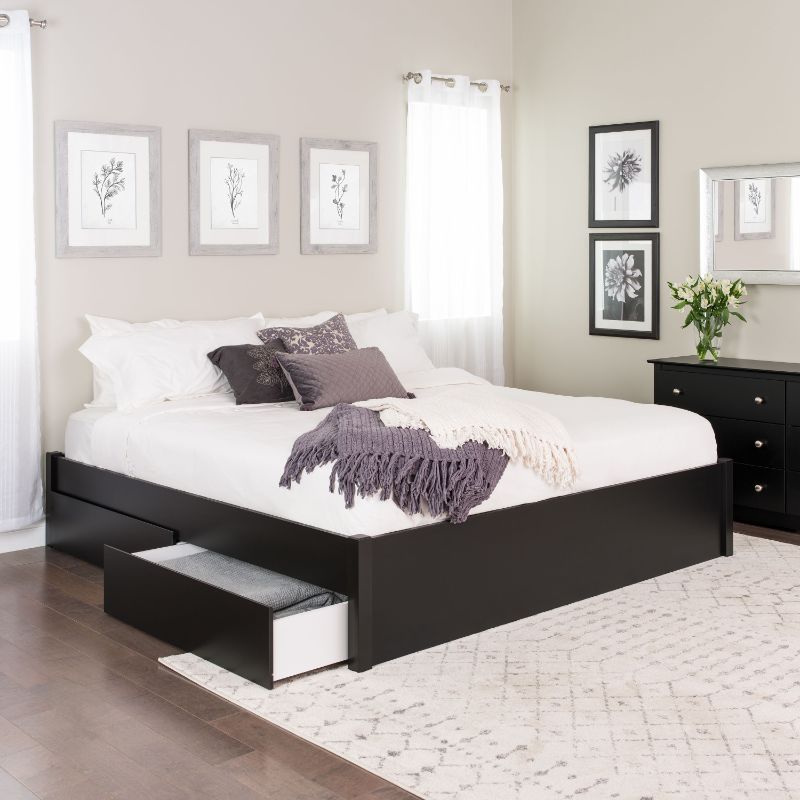 Photo 1 of **INCOMPLETE** Black Select 4-Post Platform Bed Queen / King (box 1 of 2)
