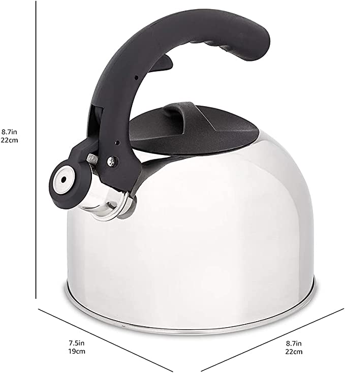 Photo 1 of Amazon Basics Stainless Steel Tea Kettle, 2.0-Quart, Silver
