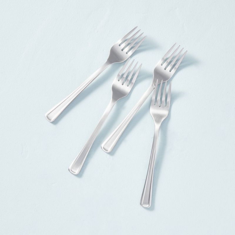 Photo 1 of 4pc Satin Finish Appetizer Fork Silverware Set - Hearth & Hand™ with Magnolia
