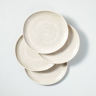 Photo 1 of 4pk Tonal Bamboo-Melamine Dinner Plate Set Natural/Cream - Hearth & Hand™ with Magnolia

