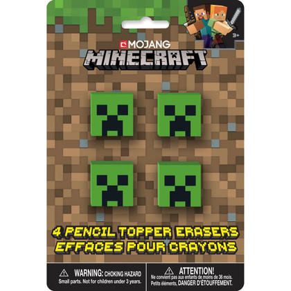 Photo 1 of 307614 Minecraft Pencil Top Eraser, Pack of 4
