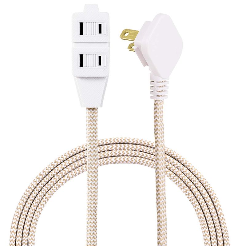 Photo 1 of 6 PACK
Cordinate Braided 3-Outlet Extension Cord, 8', Tan/White
