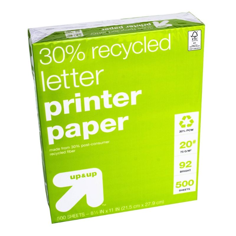 Photo 1 of Recycled Printer Paper Letter Size 20lb 500ct White - up & up™
