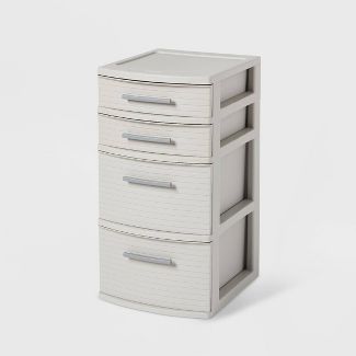 Photo 1 of 4 Drawer Weave Tower Dark Gray - Brightroom™

